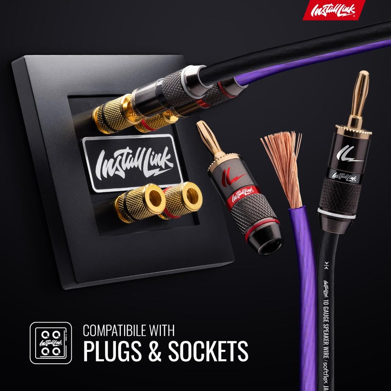 Install Link 10 AWG Gauge Speaker Wire Cable (50 Feet) Stereo, Car or Home Theater, CCA - Image 4